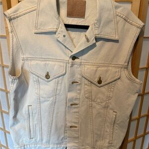 B SIDES Bleached Vintage Denim Vest